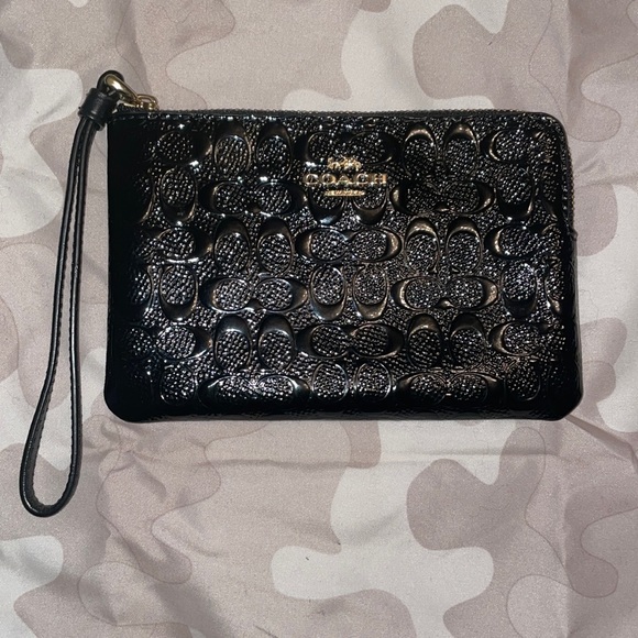 Coach Handbags - Coach, Black Patent Leather Wristlet